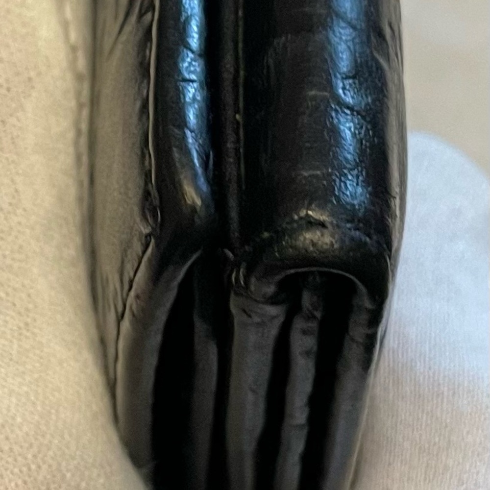 Gucci Authentic Vintage Black Mono Leather Long Wallet with Unbranded Gold Chain - Picture 15 of 17